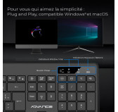 Clavier Advance R-Type Series Noir Gaming RGB sans fil Clavier Advance R-Type Series Noir Gaming RGB sans fil