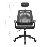Siège Mars Gaming MGC-ERGO Noir Ergonomie et maille respirante Siège Mars Gaming MGC-ERGO Noir Ergonomie et maille respirante