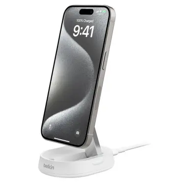 Stand chargeur Belkin BoostCharge Pro MagSafe (15W) Blanc