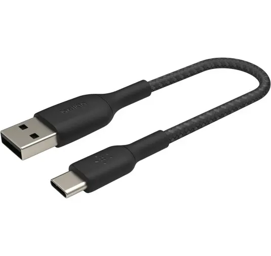Cable USB vers Type-C 3A Belkin 15cm tressée Noir