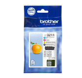 Pack Cartouche Brother LC3211VAL 1 x Noir 3 x Couleurs 200 pages