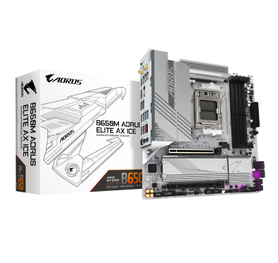 Carte Mère Gigabyte B650M AORUS ELITE AX ICE mATX AM5 DDR5 WIFI 6E