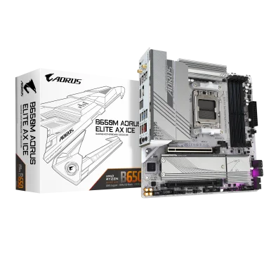 Carte Mère Gigabyte B650M AORUS ELITE AX ICE mATX AM5 DDR5 WIFI 6E