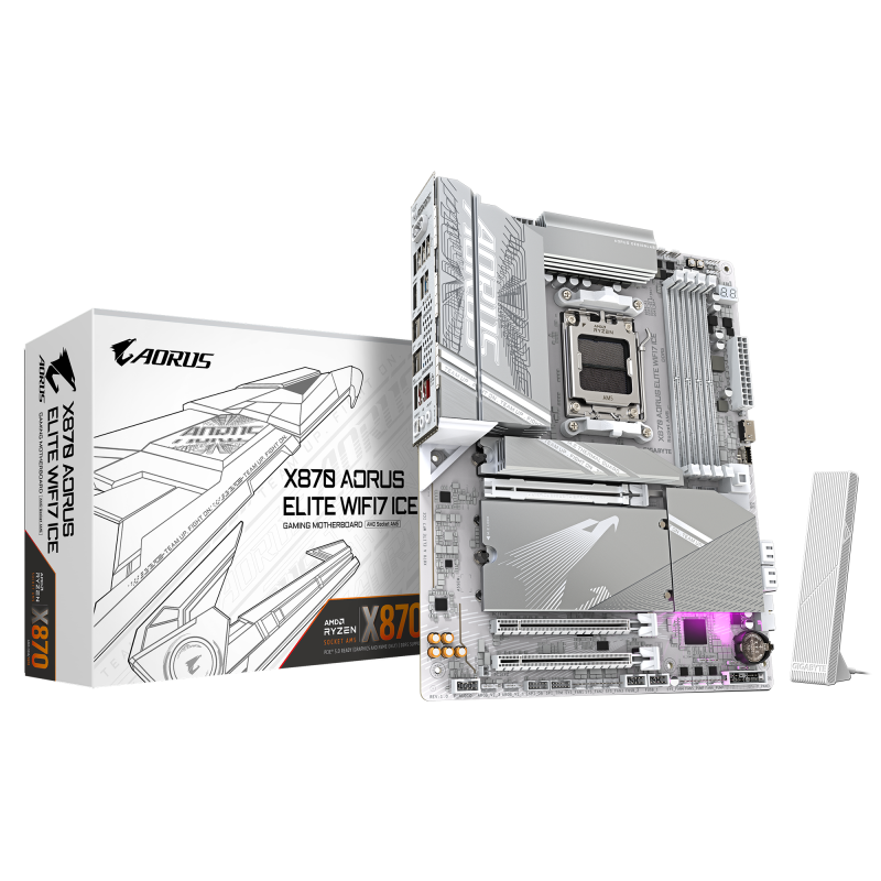 Carte Mère Gigabyte X870 AORUS ELITE WIFI7 ICE ATX AM5 DDR5 Wifi 7