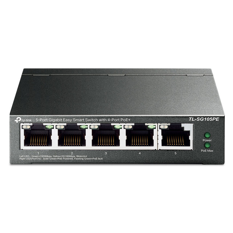 Switch RJ45 TP-Link TL-SG105PE 10/100/1000 Mbps 5 Ports 4xPoE+ Switch RJ45 TP-Link TL-SG105PE 10/100/1000 Mbps 5 Ports 4xPoE+