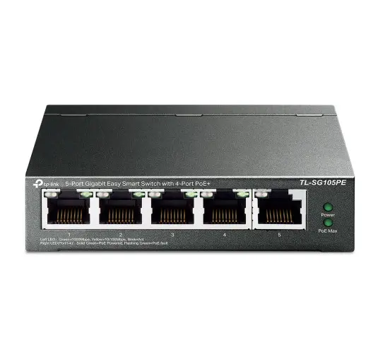 Switch RJ45 TP-Link TL-SG105PE 10/100/1000 Mbps 5 Ports 4xPoE+
