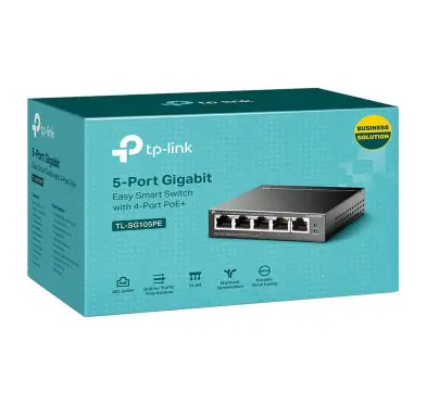 Switch RJ45 TP-Link TL-SG105PE 10/100/1000 Mbps 5 Ports 4xPoE+