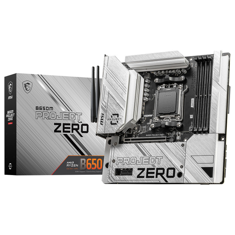 Carte Mère MSI B650M PROJECT ZERO mATX AM5 DDR5 WIFI 6E Carte Mère MSI B650M PROJECT ZERO mATX AM5 DDR5 WIFI 6E