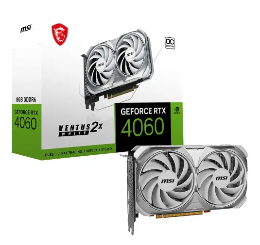 Carte Graphique MSI RTX 4060 VENTUS 2X WHITE 8G OC
