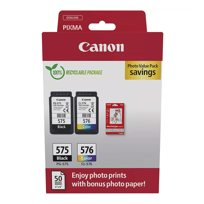 Pack Cartouche Canon PG-575 Noir + CL-576 Couleurs Pack Cartouche Canon PG-575 Noir + CL-576 Couleurs