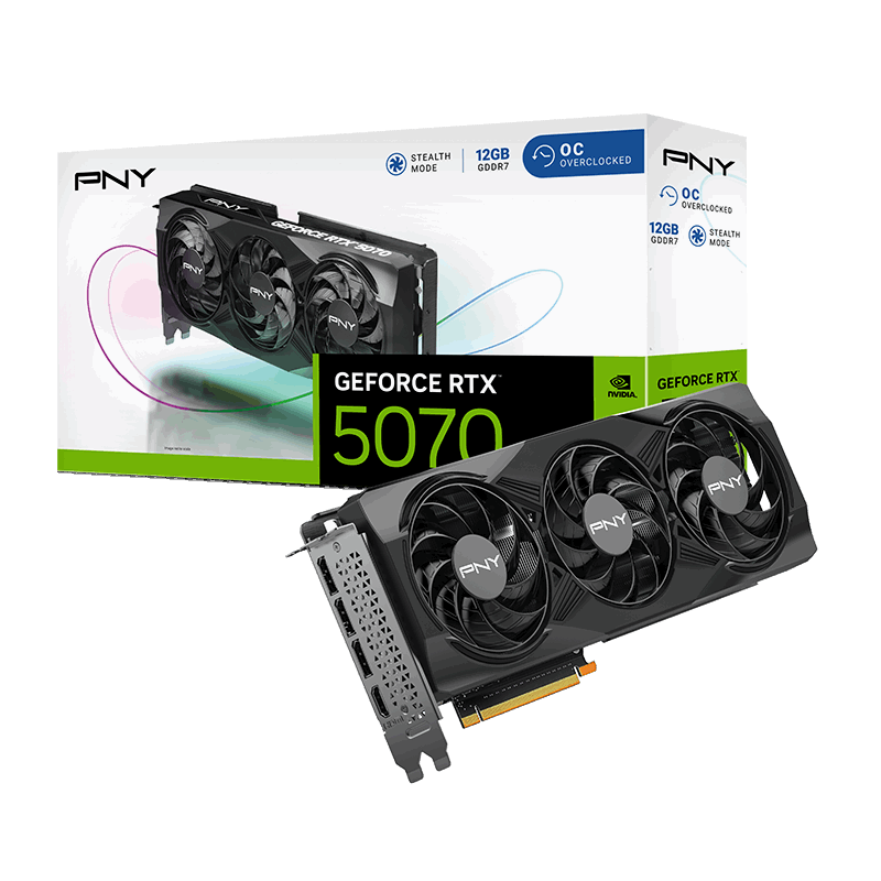 Carte Graphique PNY RTX 5070 12Go OC Triple Fan Carte Graphique PNY RTX 5070 12Go OC Triple Fan