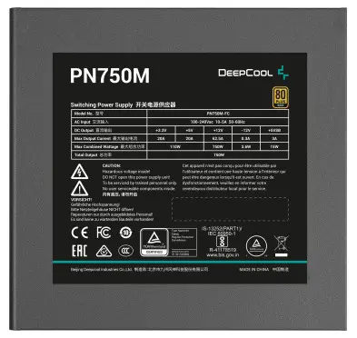 Alimentation DeepCool PN750-M 750 Watts 80Plus Gold ATX 3.1