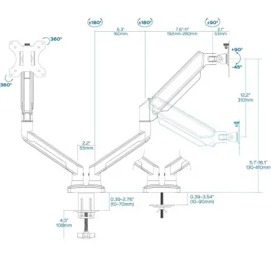 Bras support double écran articulé UNYKAch UK1479
