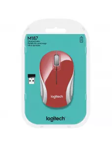 Souris Logitech Wireless Mini Mouse M187 Rouge Logitech - 1