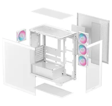 Boitier DeepCool CG580 4F WH ARGB Blanc