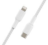 Cable USB Type-C vers Lightning 2m Belkin tressé Blanc
