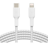 Cable USB Type-C vers Lightning 2m Belkin tressé Blanc