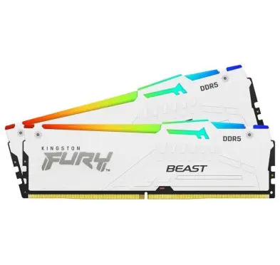 DDR5 Kingston FURY Beast RGB Kit 32Go 2x16Go 5600Mhz CL36 Blanc