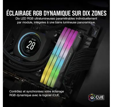 DDR5 Corsair Vengeance RGB Kit 32Go 2x16Go 5600Mhz CL36 EXPO
