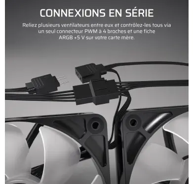 Ventilateur Corsair RS120 ARGB 120mm Blanc