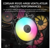 Ventilateur Corsair RS120 ARGB 120mm Noir Ventilateur Corsair RS120 ARGB 120mm Noir