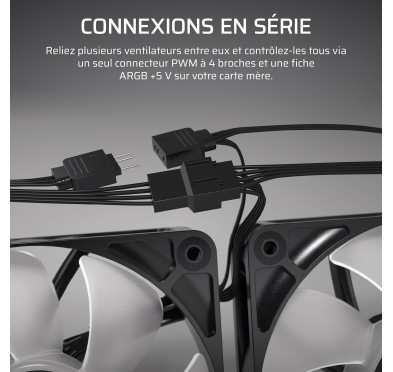 Ventilateur Corsair RS120 ARGB 120mm Noir