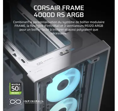 Boitier Corsair FRAME 4000D RS ARGB Blanc