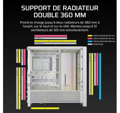 Boitier Corsair FRAME 4000D RS ARGB Blanc