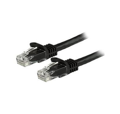 Cable Réseaux RJ45 25cm Droit Cat6A S/FTP Blindé Noir