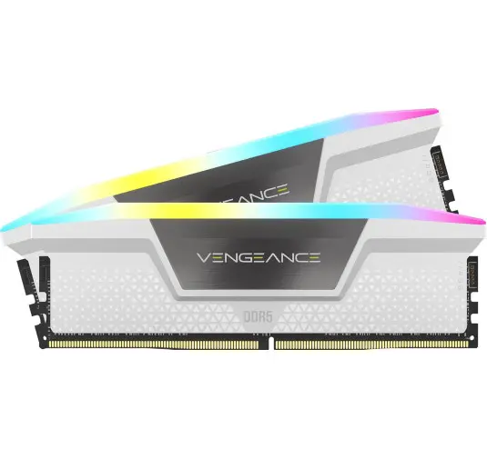 DDR5 Corsair Vengeance RGB Kit 32Go 2x16Go 5600Mhz CL40 Blanc XMP
