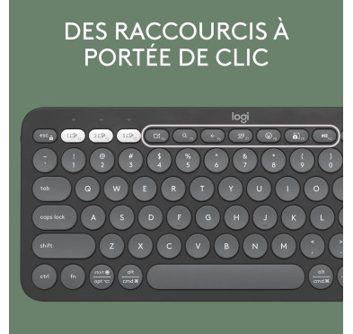 Clavier Logitech Pebble Keys 2 K380s Graphite Multi-Device Bluetooth