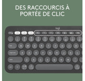 Clavier Logitech Pebble Keys 2 K380s Graphite Multi-Device Bluetooth Clavier Logitech Pebble Keys 2 K380s Graphite Multi-Device Bluetooth