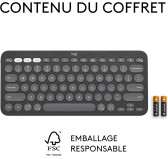 Clavier Logitech Pebble Keys 2 K380s Graphite Multi-Device Bluetooth Clavier Logitech Pebble Keys 2 K380s Graphite Multi-Device Bluetooth