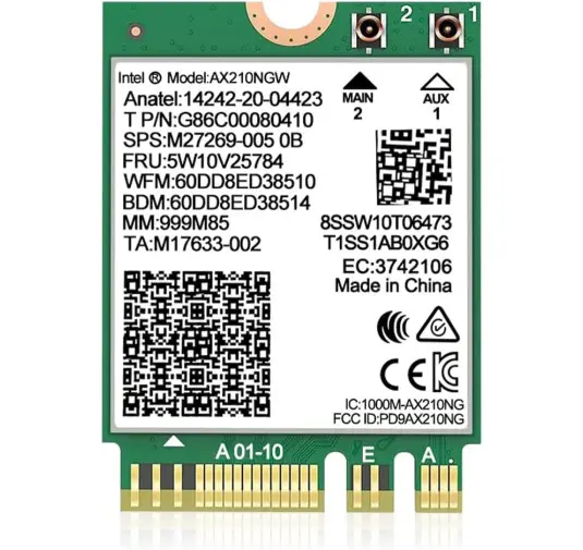 Carte réseau Intel WiFi 6E AX210 M.2 2230