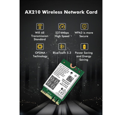Carte réseau Intel WiFi 6E AX210 M.2 2230