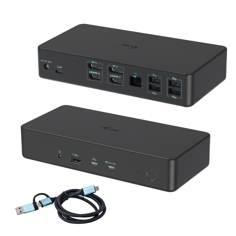 Station d'Accueil i-tec USB-C Dual 4K HDMI DP PD100W Station d'Accueil i-tec USB-C Dual 4K HDMI DP PD100W