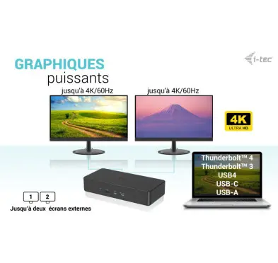 Station d'Accueil i-tec USB-C Dual 4K HDMI DP PD100W