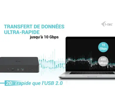 Station d'Accueil i-tec USB-C Dual 4K HDMI DP PD100W