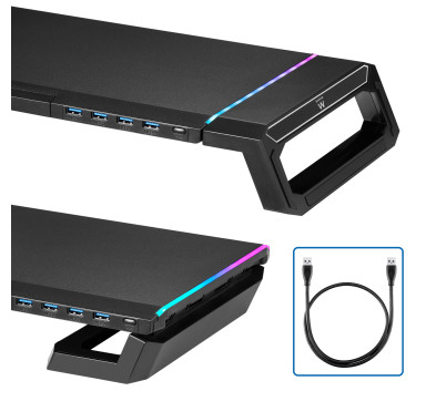 Support réhausseur d'écran RGB avec HUB 4xUSB Ewent EW1268