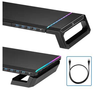 Support réhausseur d'écran RGB avec HUB 4xUSB Ewent EW1268