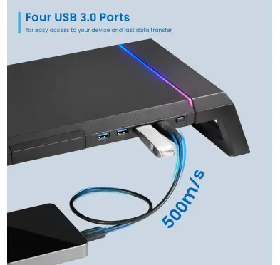 Support réhausseur d'écran RGB avec HUB 4xUSB Ewent EW1268