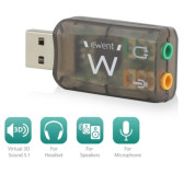 Carte Son Externe USB 2.0 Ewent EW3751 2x entrées 3.5mm 5.1