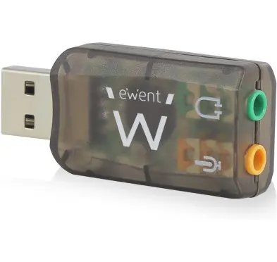 Carte Son Externe USB 2.0 Ewent EW3751 2x entrées 3.5mm 5.1