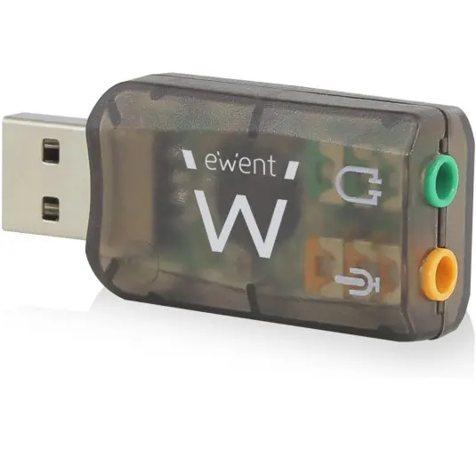 Carte Son Externe USB 2.0 Ewent EW3751 2x entrées 3.5mm 5.1