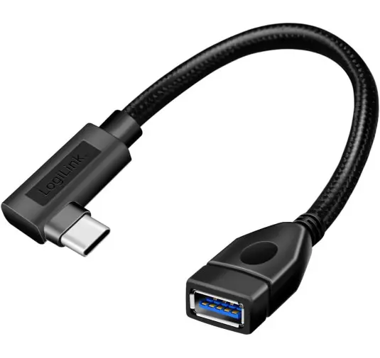 Adaptateur LogiLink CU0100 USB Type-C coudé vers USB A 3.2 OTG