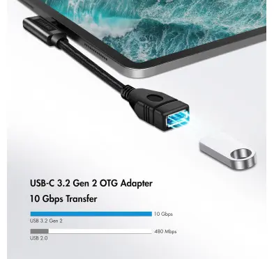 Adaptateur LogiLink CU0100 USB Type-C coudé vers USB A 3.2 OTG