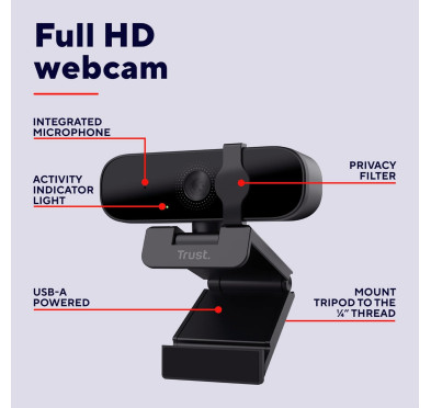 Webcam Trust Tanor Full HD 1080p