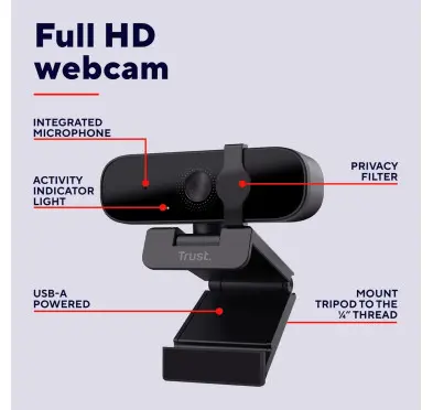 Webcam Trust Tanor Full HD 1080p