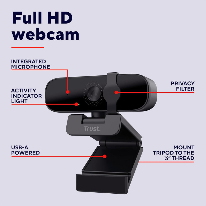 Webcam Trust Tanor Full HD 1080p