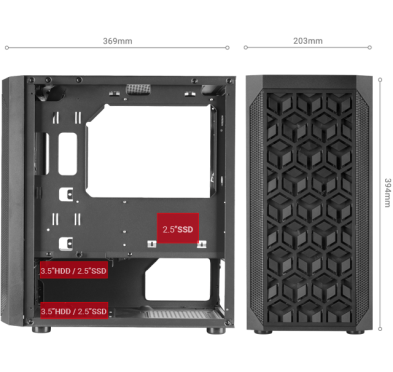 Boitier Mars Gaming MCMESH FRGB MESH 360°
